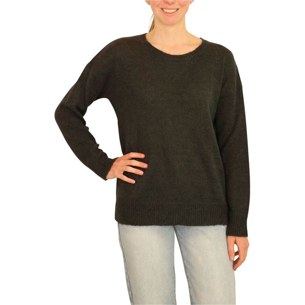 P.J. Salvage Womens Solid Split Hem Pullover Sweater, Grey, M, DM